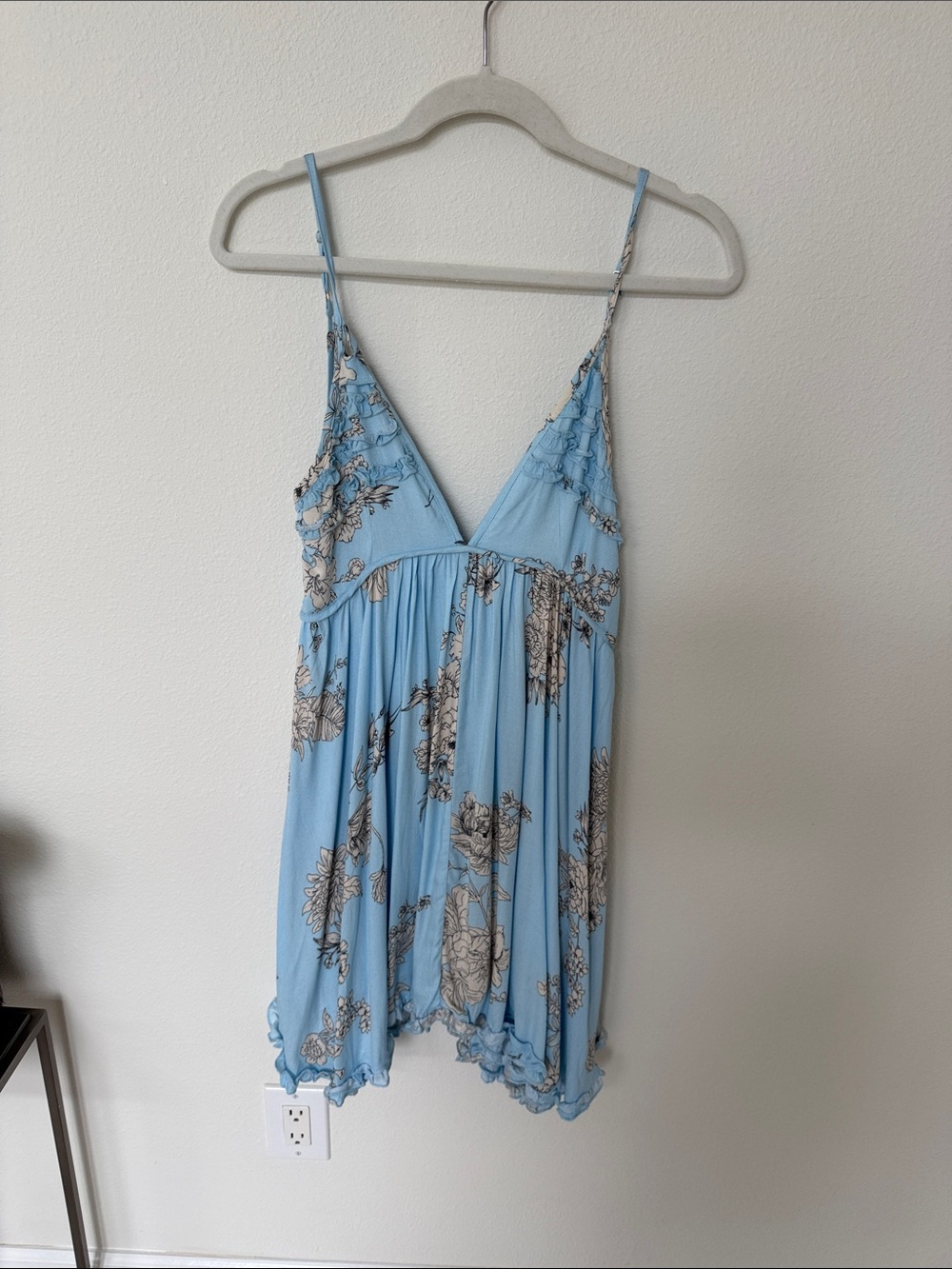Skylar + Madison Light Blue Floral Spaghetti-Strap Camisole